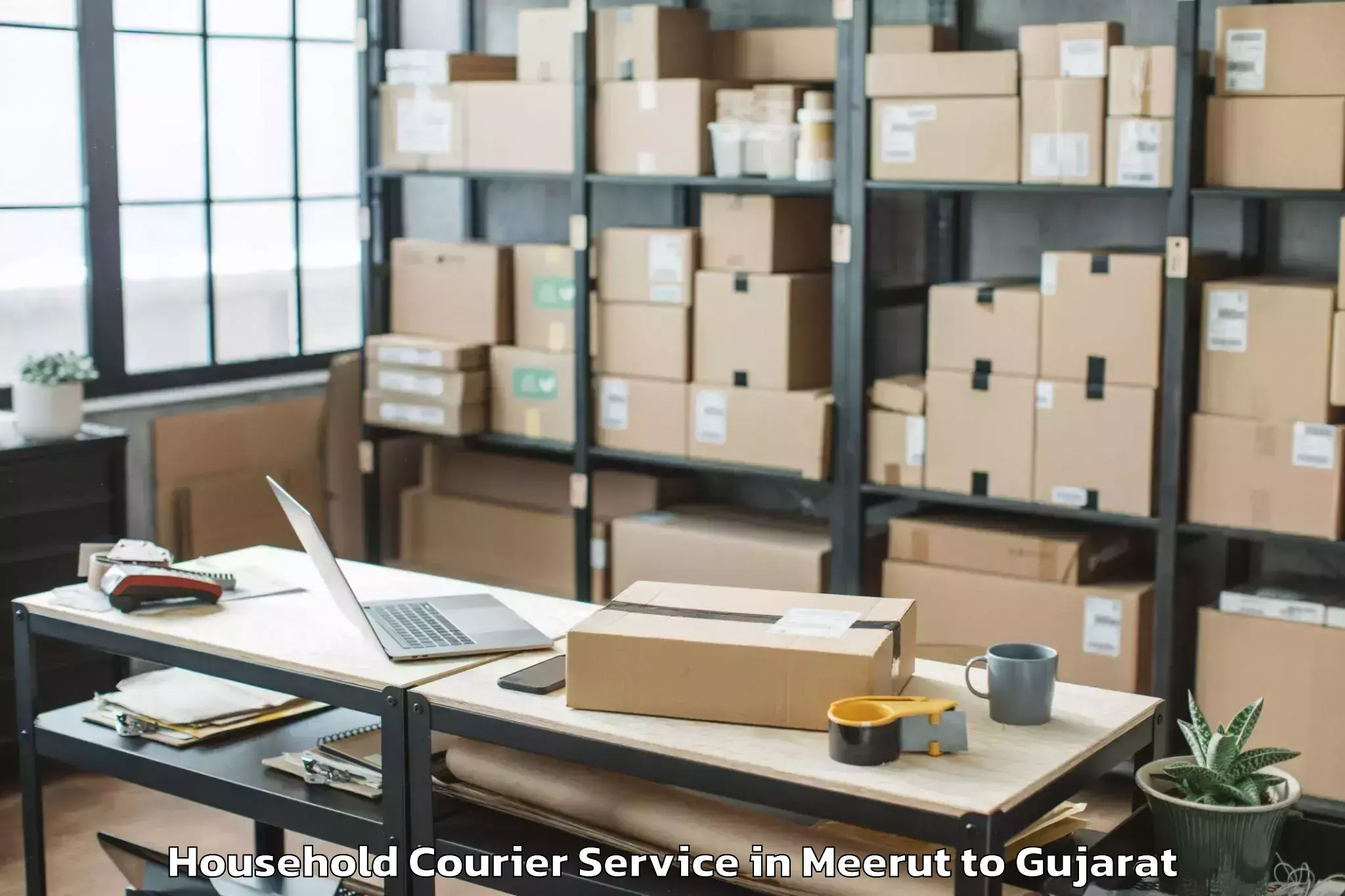 Reliable Meerut to Bharuch Household Courier